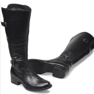 NEW Born Gibb High Shaft Boots  Leather Wide Calf in black   1225 7S4
